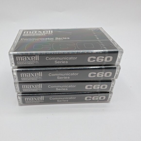 Lot of 4 Maxell Professional Industrial Cassette Tapes Communicator Series C60 - Picture 1 of 5